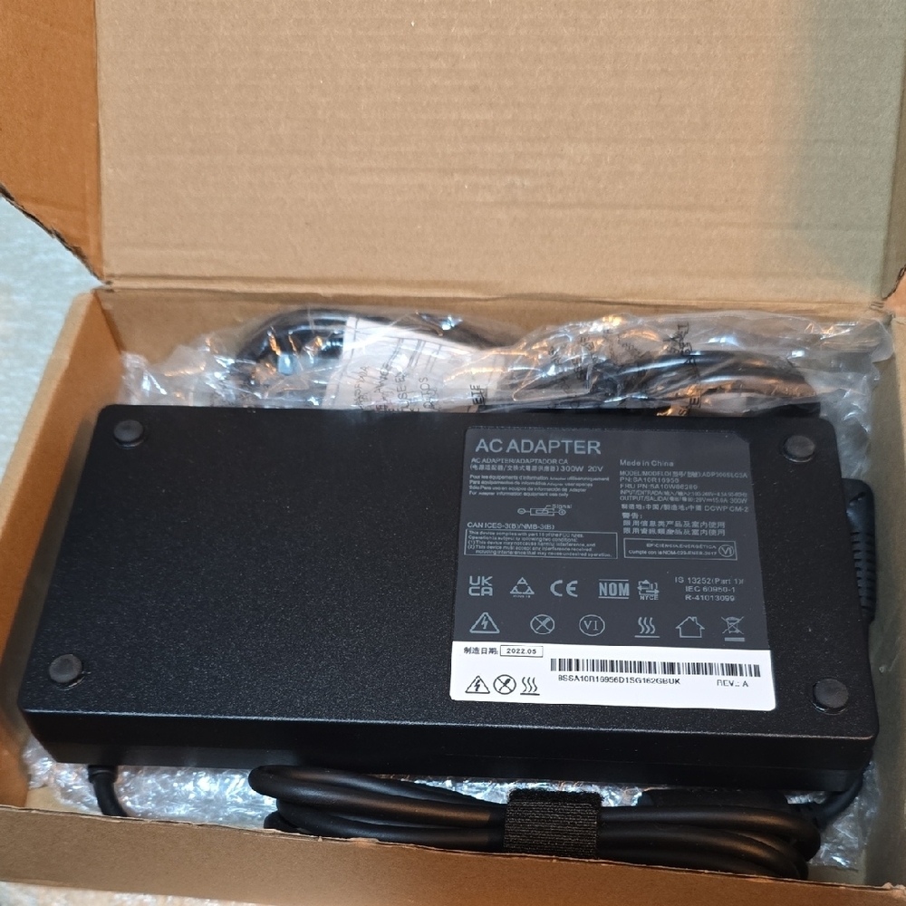 Black Laptop AC Adapter Charger - Compatible Power Supply 300W 20V